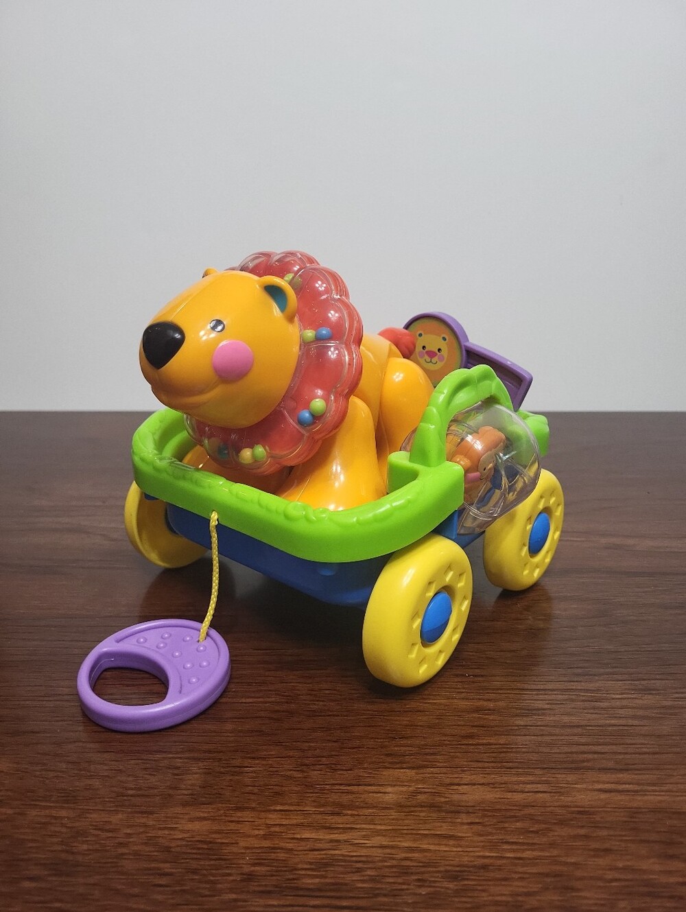 Fisher-Price Amazing Animals Push and Pull Lion Vintage 2006 Rare Clicker Toy